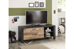 Dallas von POL Power - Jugendzimmer-Set Schrank & Bett graphit - Eiche