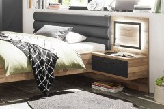 Dallas von POL Power - Jugendzimmer-Set Schrank & Bett graphit - Eiche