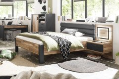 Dallas von POL Power - Jugendzimmer-Set Schrank & Bett graphit - Eiche