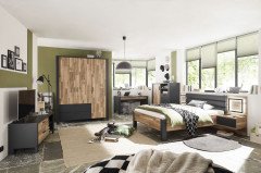 Dallas von POL Power - Jugendzimmer-Set Schrank & Bett graphit - Eiche