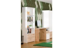 Culgoa von Forte - Nachtkonsole  mit 2 Schubladen weiß - Artisan Eiche