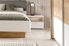 Mayacus von Forte - Kommode weiß - Eiche mit 5 Fächern, 1 Tür & 4 Schubladen