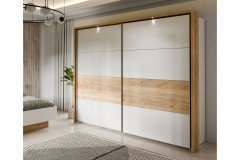 Mayacus von Forte - Kommode weiß - Eiche mit 5 Fächern, 1 Tür & 4 Schubladen