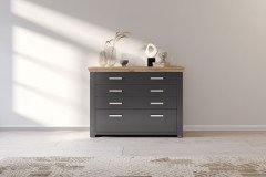 York von set one by Musterring - Landhaus-Kleiderschrank 4-türig mit Spiegel