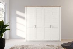 York von set one by Musterring - Landhaus-Kleiderschrank 4-türig mit Spiegel