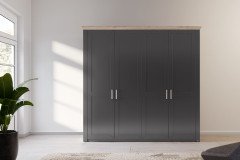 York von set one by Musterring - Landhaus-Kleiderschrank 4-türig mit Spiegel