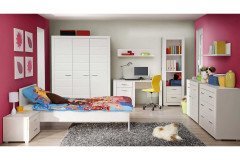 Snow von Forte - Jugendzimmer: Schrank 3-türig & 90er Bett