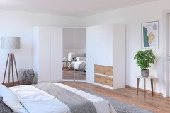 Costa von Rauch Blue - Kleiderschrank weiß - Eiche - Spiegel