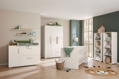 Enie von Paidi - Jugendzimmer: Schrank & Bett creme - Eiche